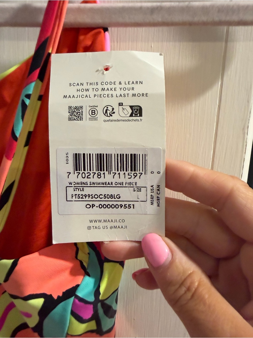 Maaji one piece reversible swimsuit! NWT! Size Large! - Picture 3 of 6